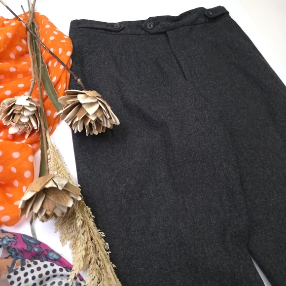Banana Republic Wool Trousers Charcoal  Sz 8 - Picture 5 of 9